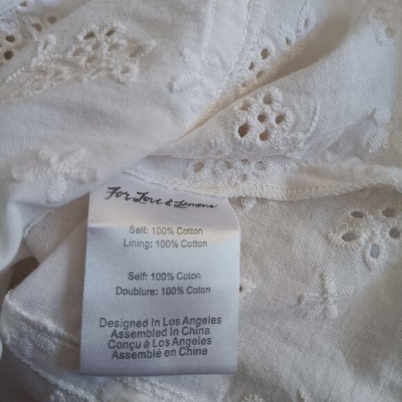 Love & Lemons Bleau White Square Neck Top XS - Picture 7 of 7